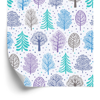 Wallpaper Forest Colorful Trees Children's Room