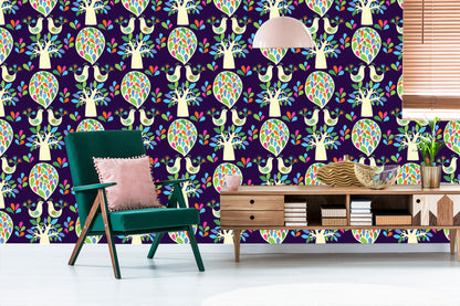 Wallpaper Tree With Colorful Leaves Children's Room