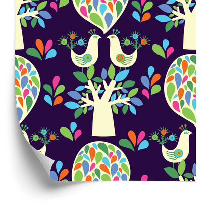 Wallpaper Tree With Colorful Leaves Children's Room