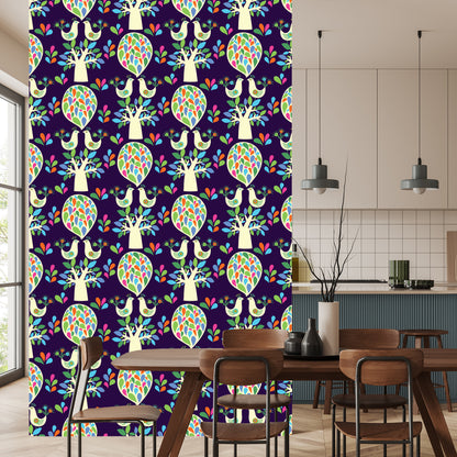 Wallpaper Tree With Colorful Leaves Children's Room