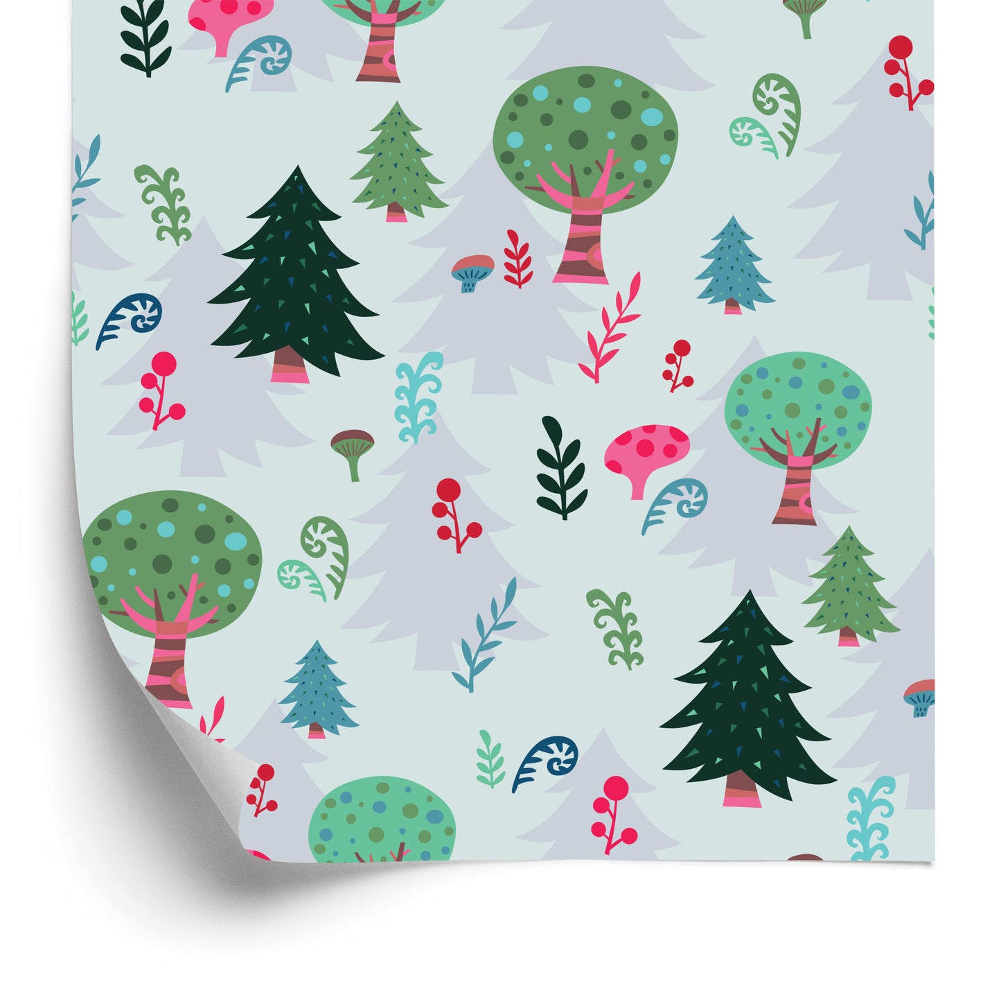Wallpaper Plants. Green Trees. Children's Room