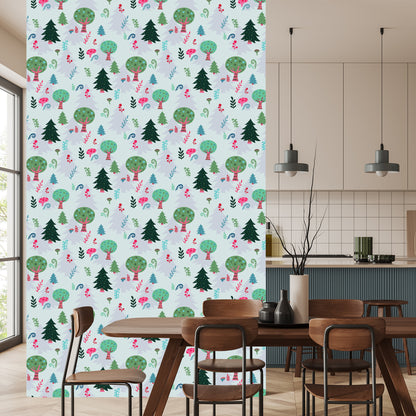 Wallpaper Plants. Green Trees. Children's Room
