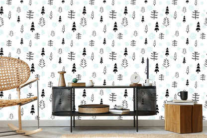 Wallpaper Forest Trees, Christmas Trees For A Child's Room