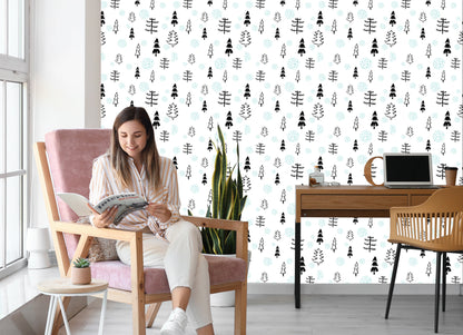 Wallpaper Forest Trees, Christmas Trees For A Child's Room