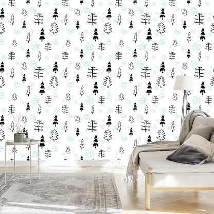 Wallpaper Forest Trees, Christmas Trees For A Child's Room