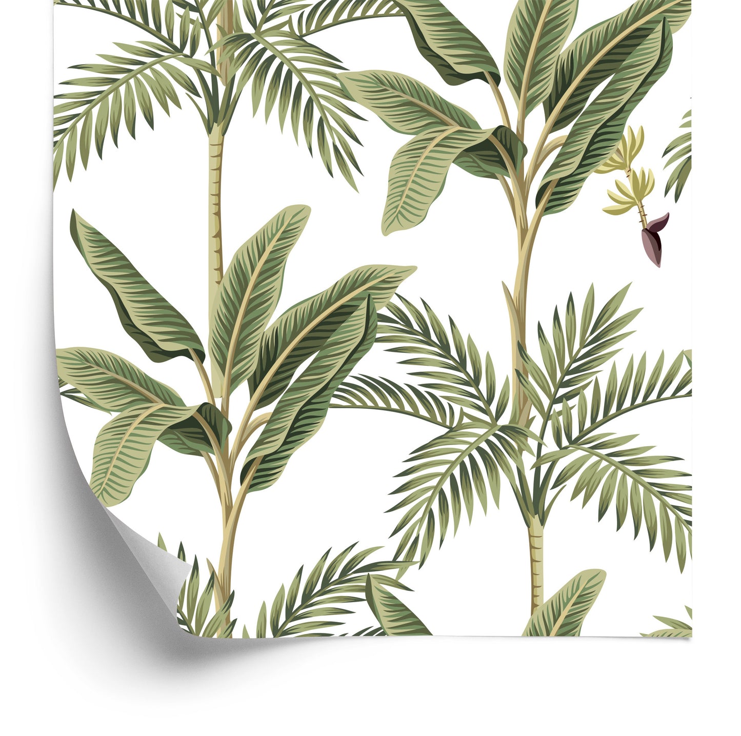 Wallpaper Leaves. Green. Bedroom. Living Room