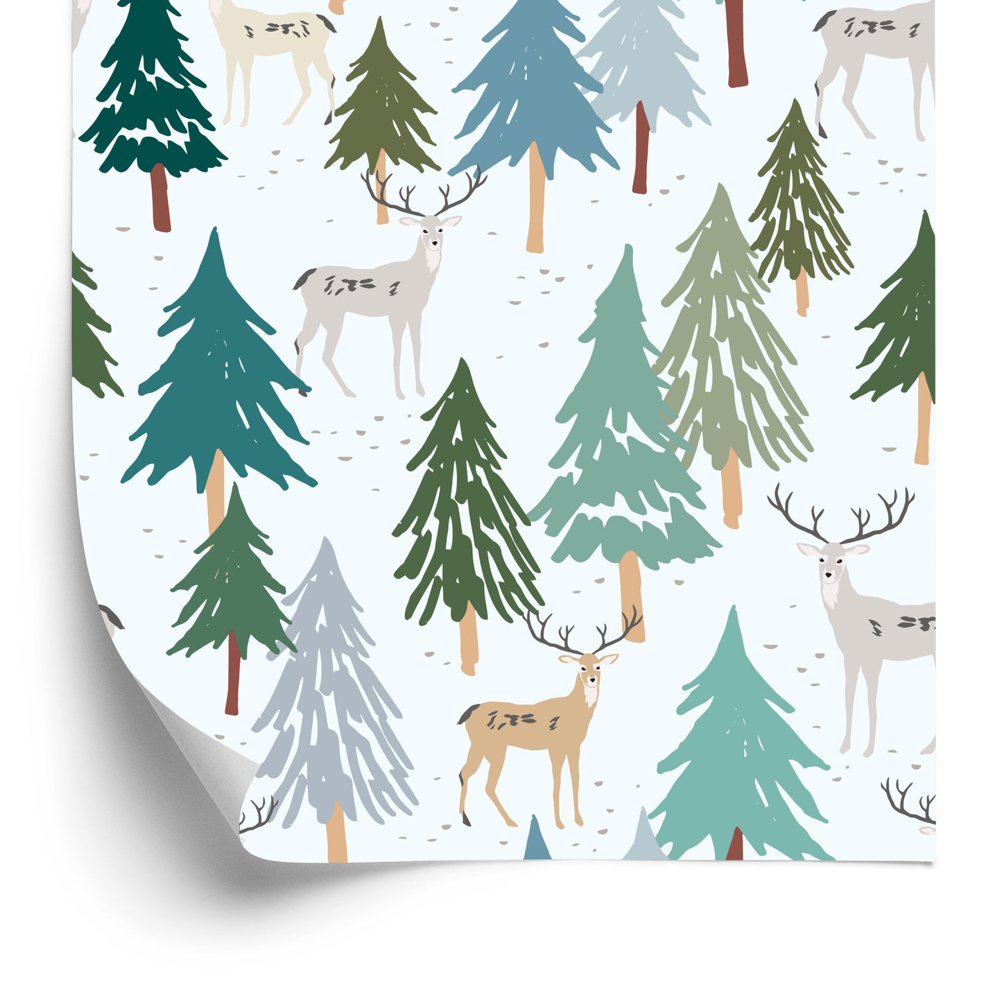 Wallpaper Trees. Green. Animals. Forest