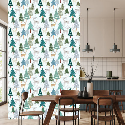 Wallpaper Trees. Green. Animals. Forest
