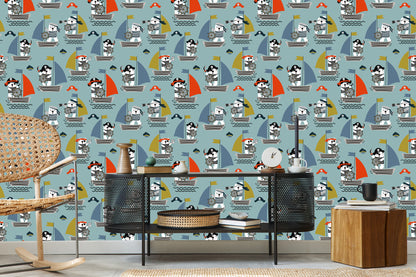 Wallpaper Pirate Animals Ships For Baby's Room