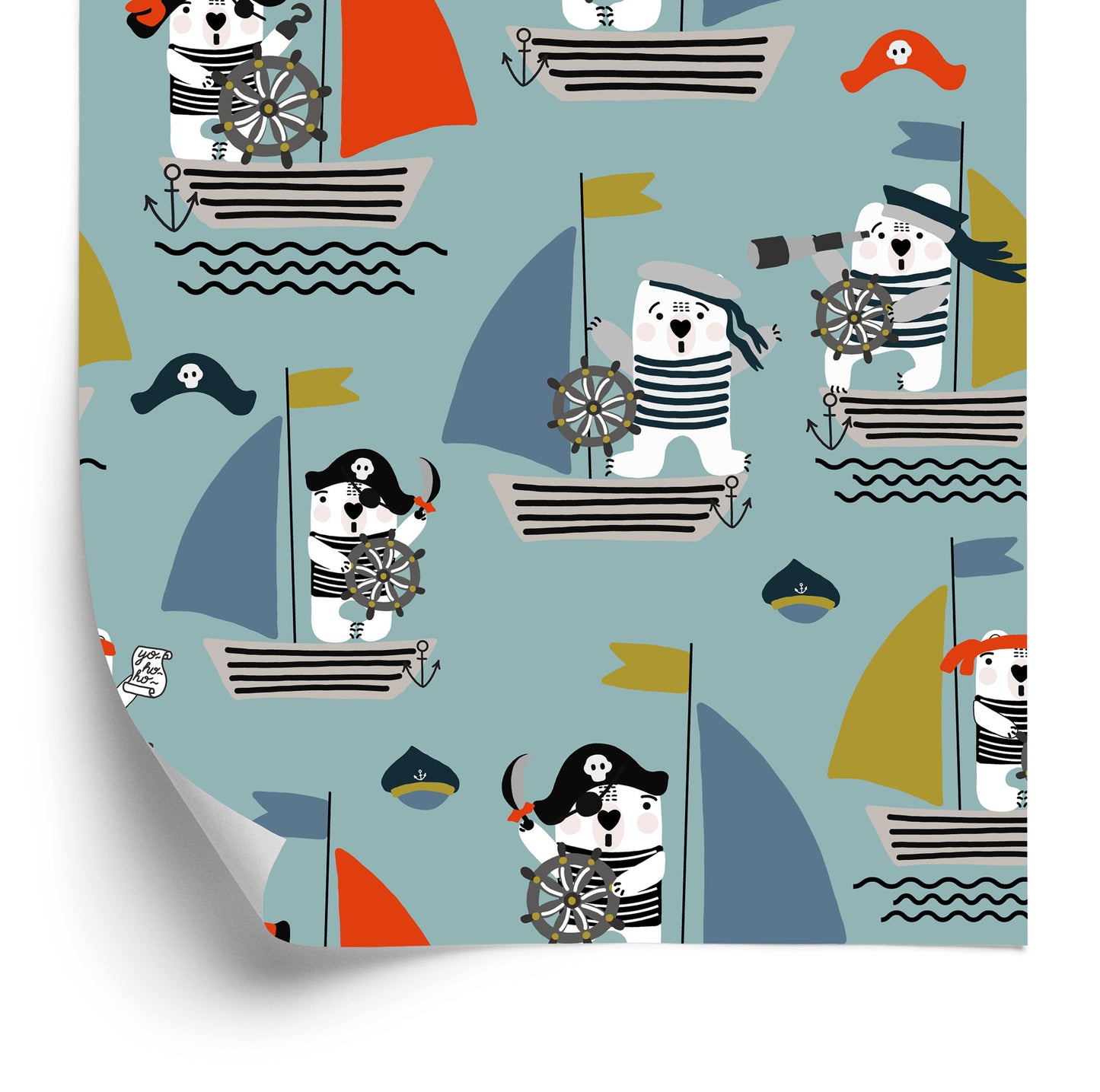 Wallpaper Pirate Animals Ships For Baby's Room