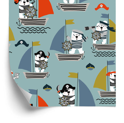 Wallpaper Pirate Animals Ships For Baby's Room