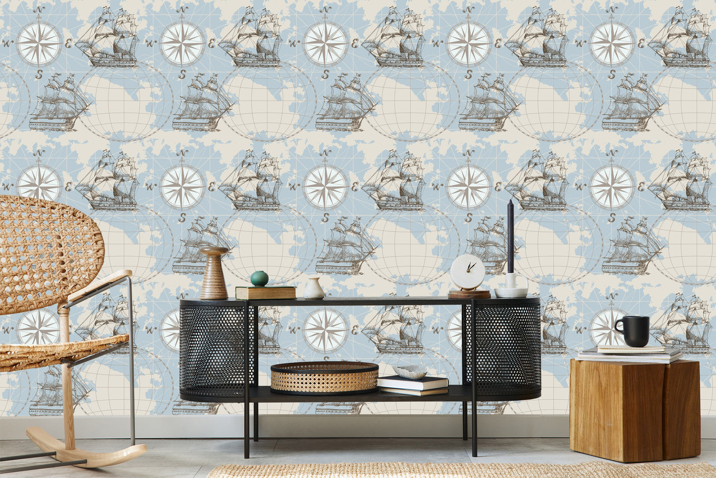 Wallpaper Sailboats On Map Background