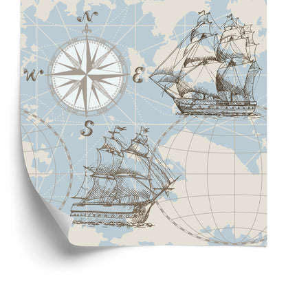 Wallpaper Sailboats On Map Background