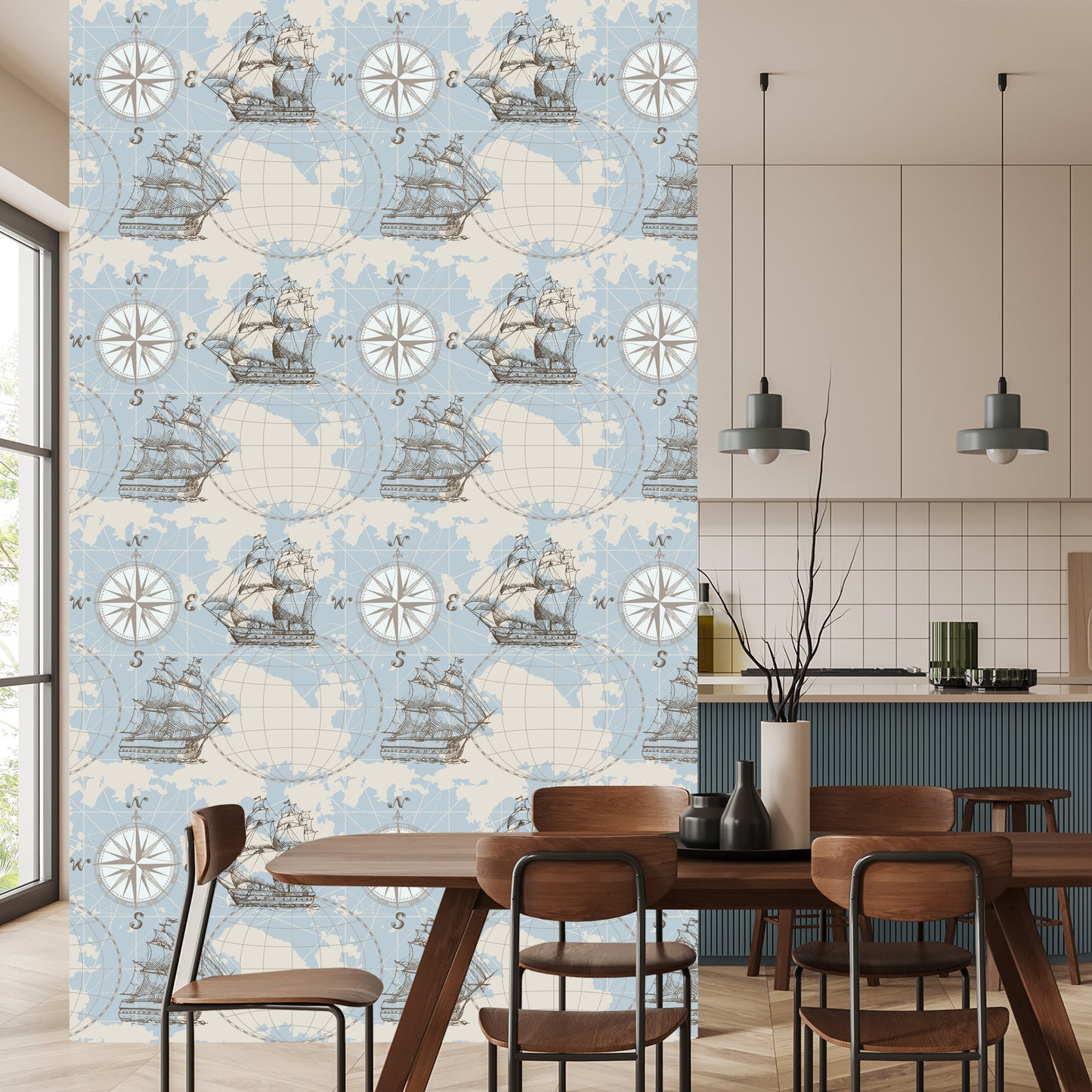Wallpaper Sailboats On Map Background