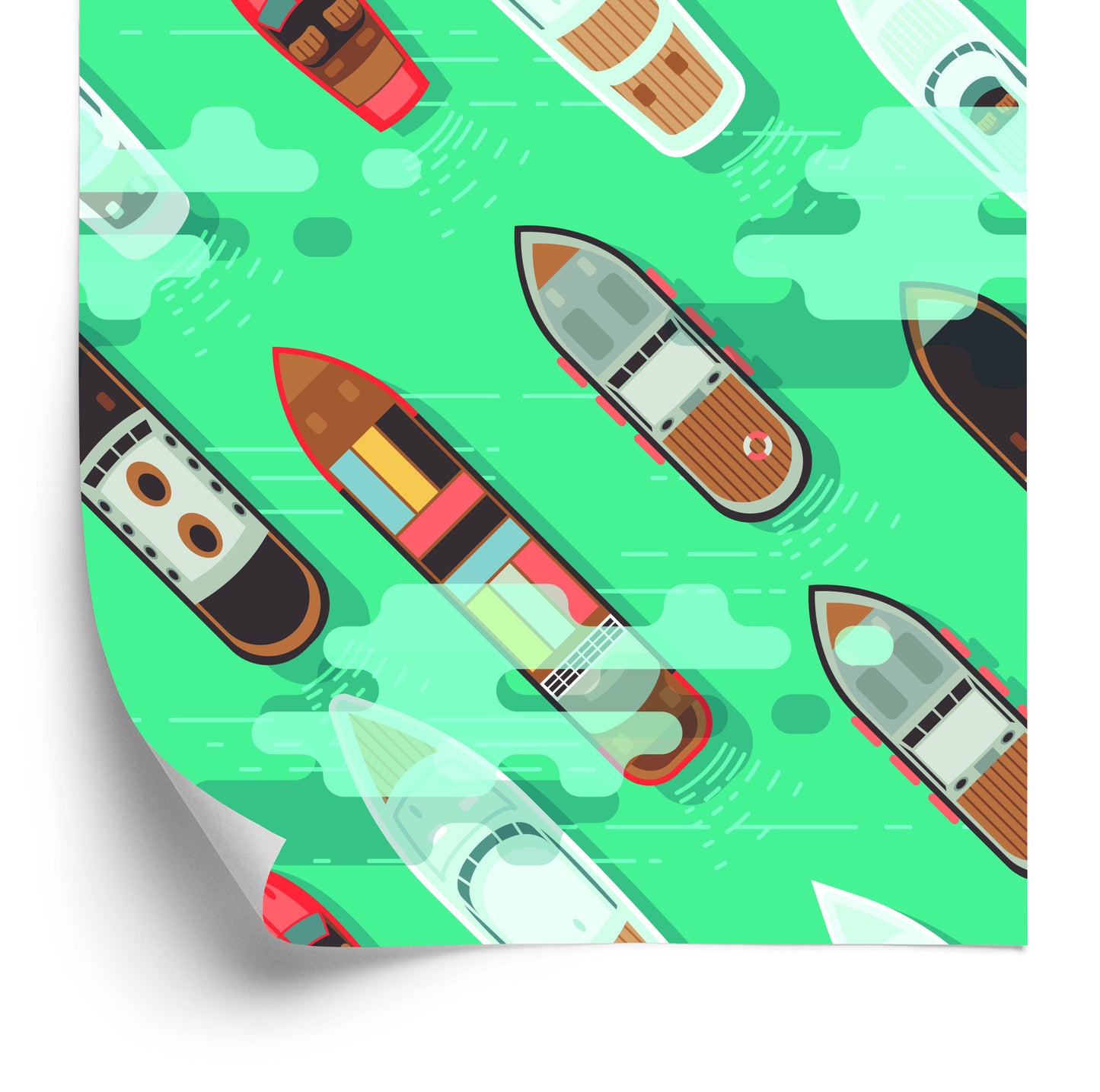 Wallpaper Colorful Ships Aerial View