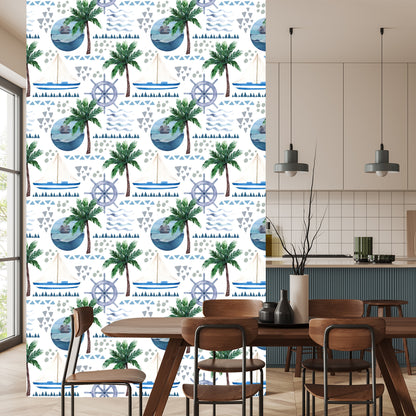 Wallpaper Watercolor Painted Boats