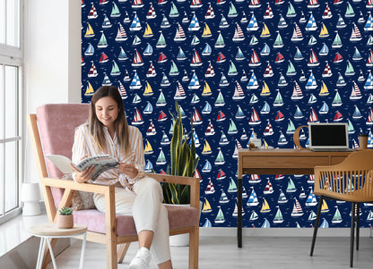 Wallpaper Colorful Boats In The Sea