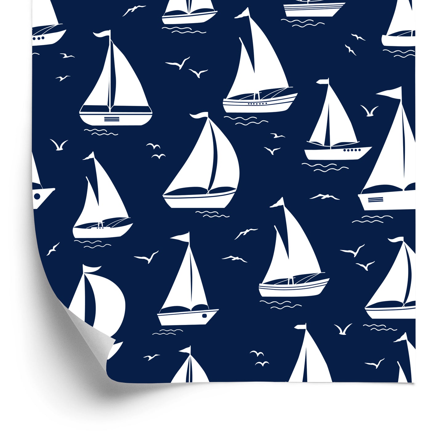 Wallpaper Sailboats Silhouettes