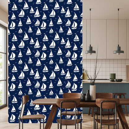 Wallpaper Sailboats Silhouettes