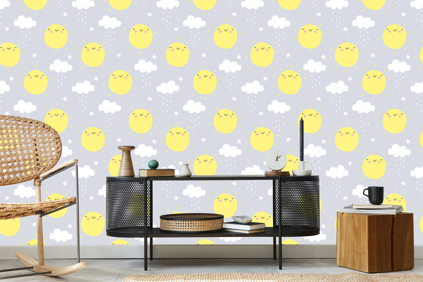 Wallpaper For Children - Sunshine And Rainy Clouds