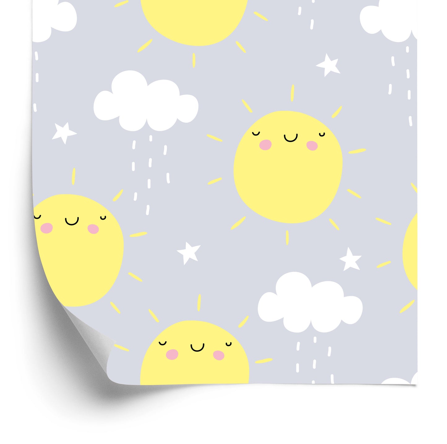 Wallpaper For Children - Sunshine And Rainy Clouds