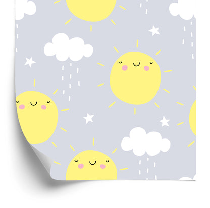 Wallpaper For Children - Sunshine And Rainy Clouds