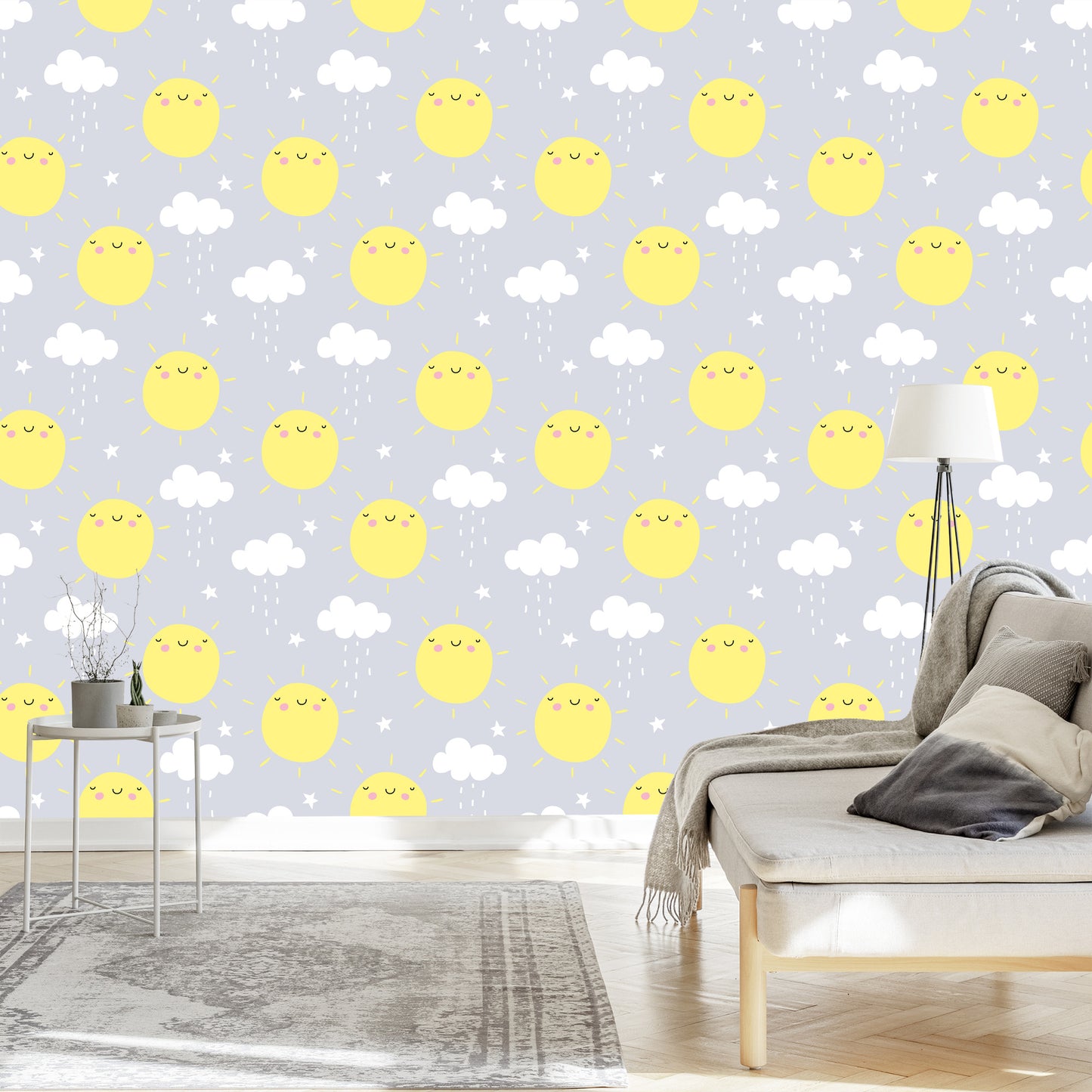 Wallpaper For Children - Sunshine And Rainy Clouds