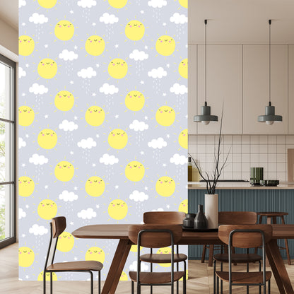 Wallpaper For Children - Sunshine And Rainy Clouds