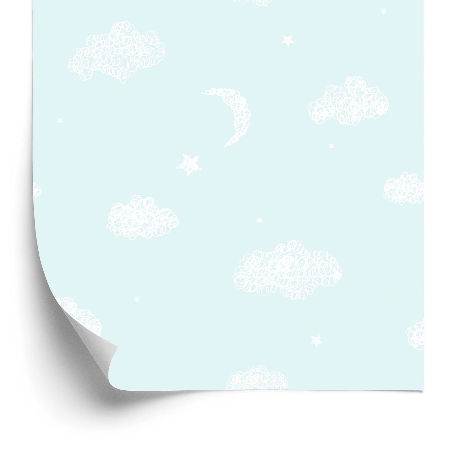 Wallpaper For Children - Clouds, Moons And Stars