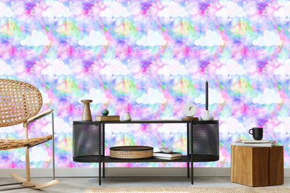 Wallpaper Clouds With Rainbow