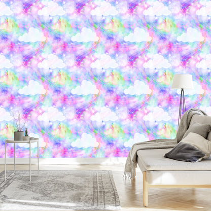 Wallpaper Clouds With Rainbow