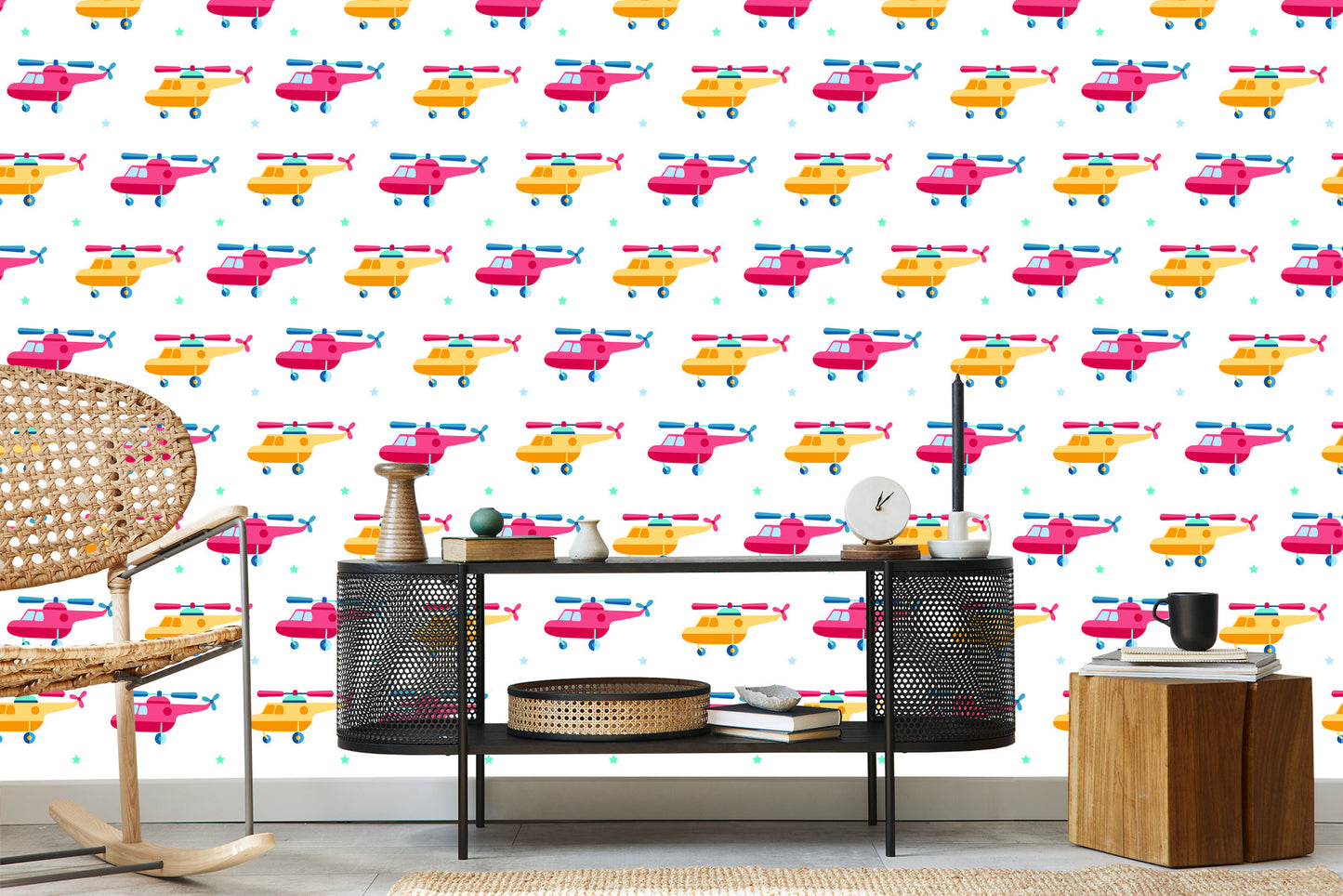 Wallpaper The Stars Helicopters Into The Children's Room