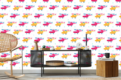 Wallpaper The Stars Helicopters Into The Children's Room