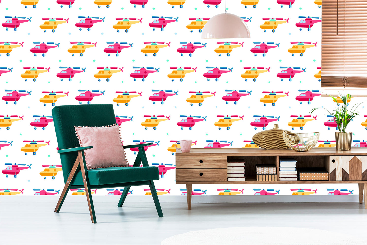 Wallpaper The Stars Helicopters Into The Children's Room