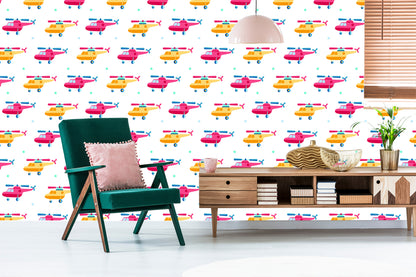 Wallpaper The Stars Helicopters Into The Children's Room