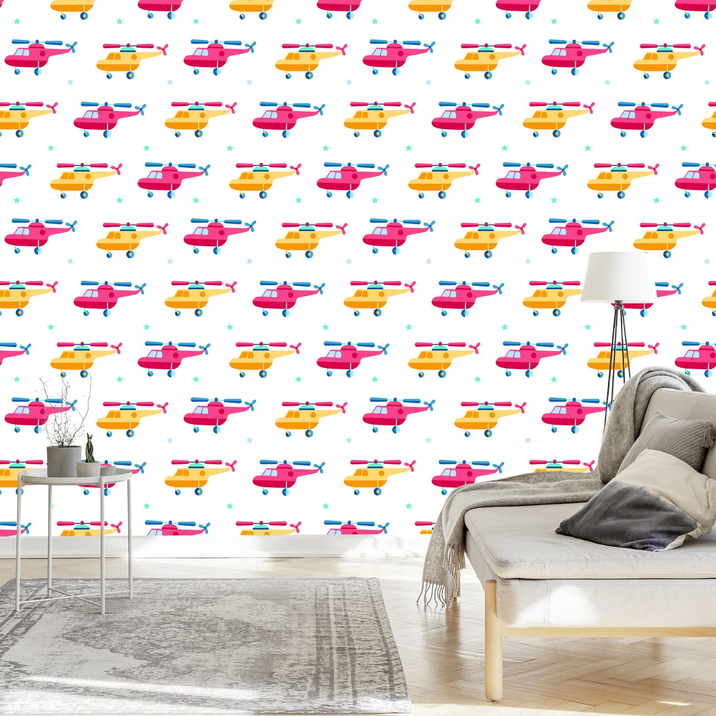 Wallpaper The Stars Helicopters Into The Children's Room