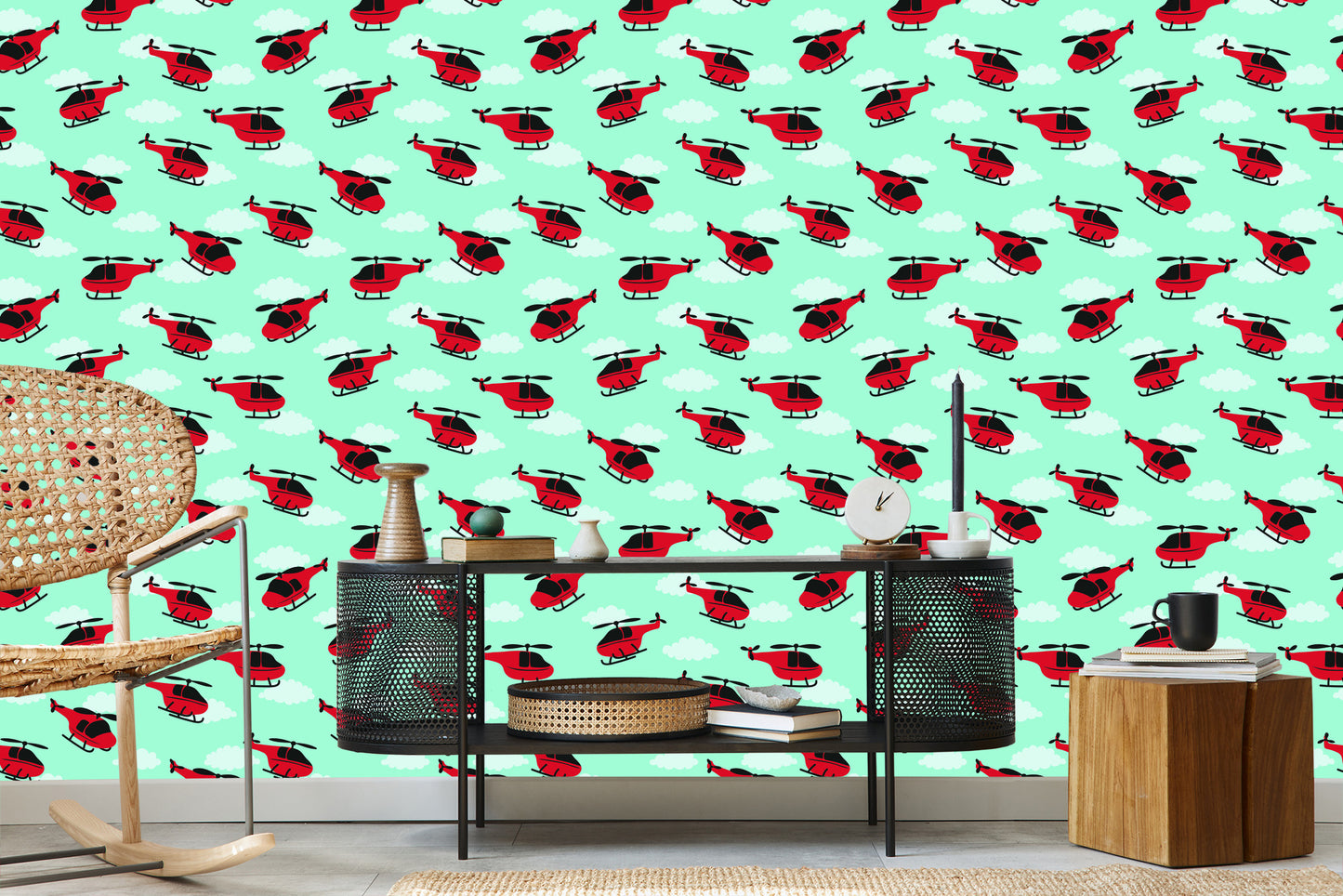 Wallpaper Red Helicopters