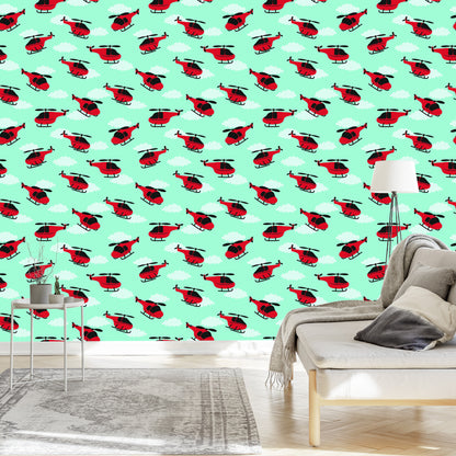 Wallpaper Red Helicopters