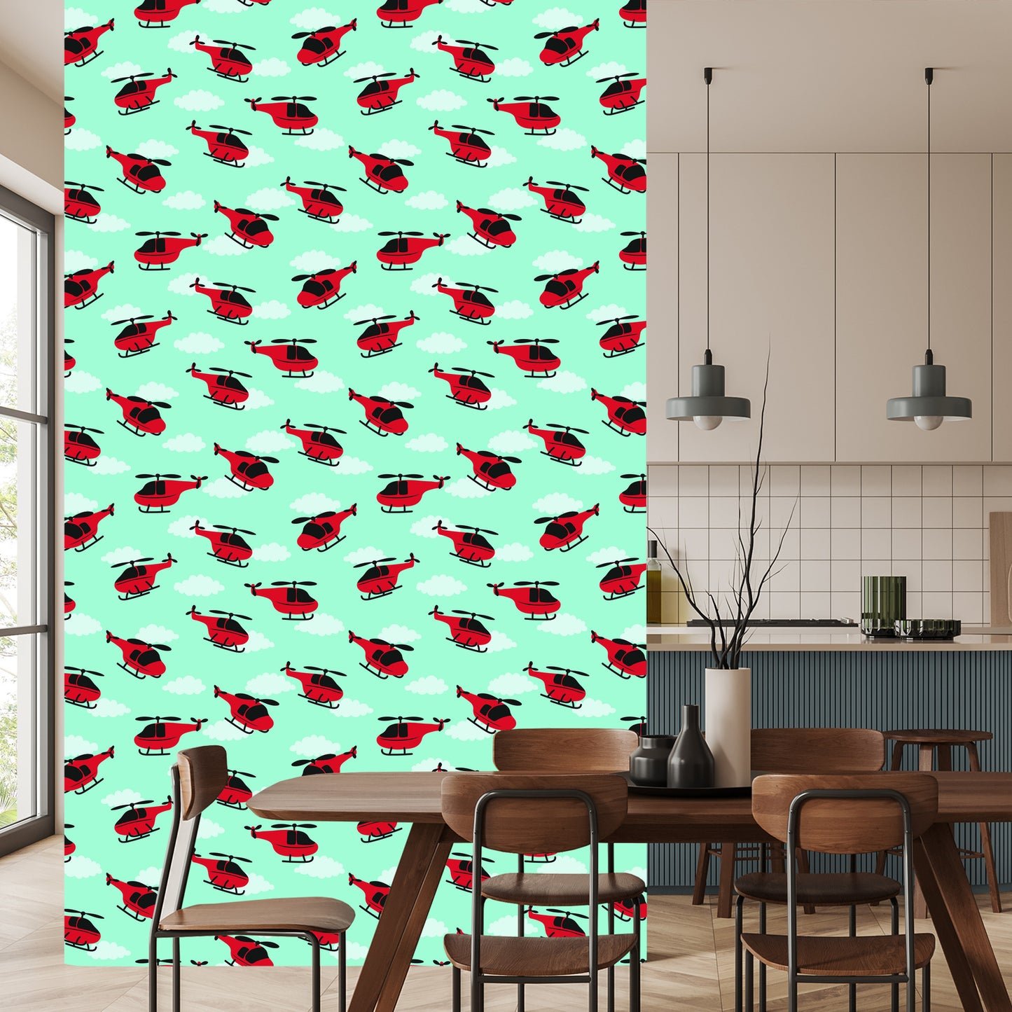Wallpaper Red Helicopters