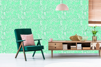 Wallpaper Turquoise - A Pattern In The Baroque Style