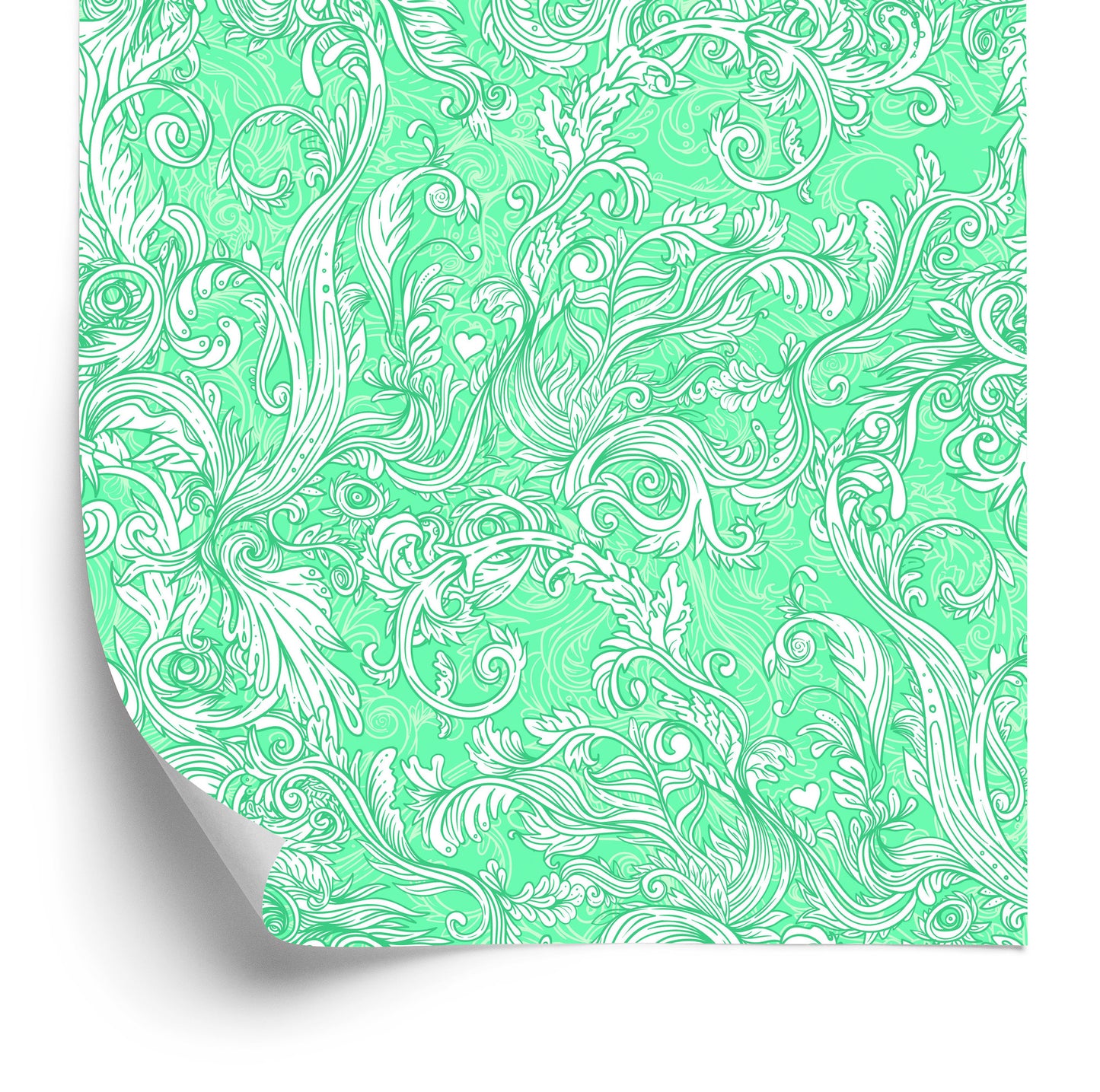 Wallpaper Turquoise - A Pattern In The Baroque Style