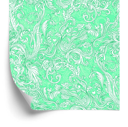 Wallpaper Turquoise - A Pattern In The Baroque Style