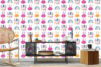 Wallpaper Colorful Rainbow Rabbits
