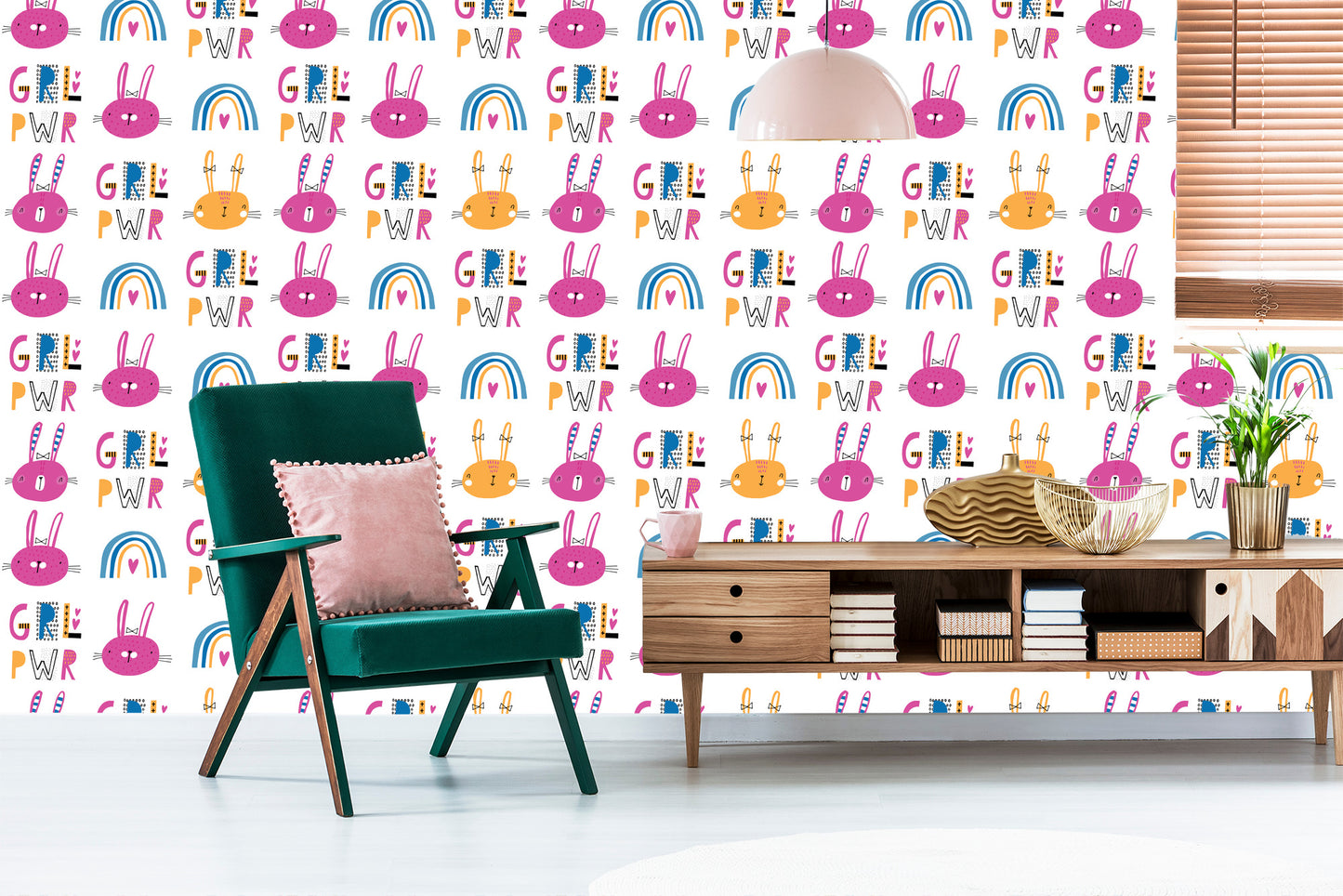 Wallpaper Colorful Rainbow Rabbits