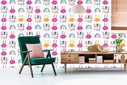 Wallpaper Colorful Rainbow Rabbits