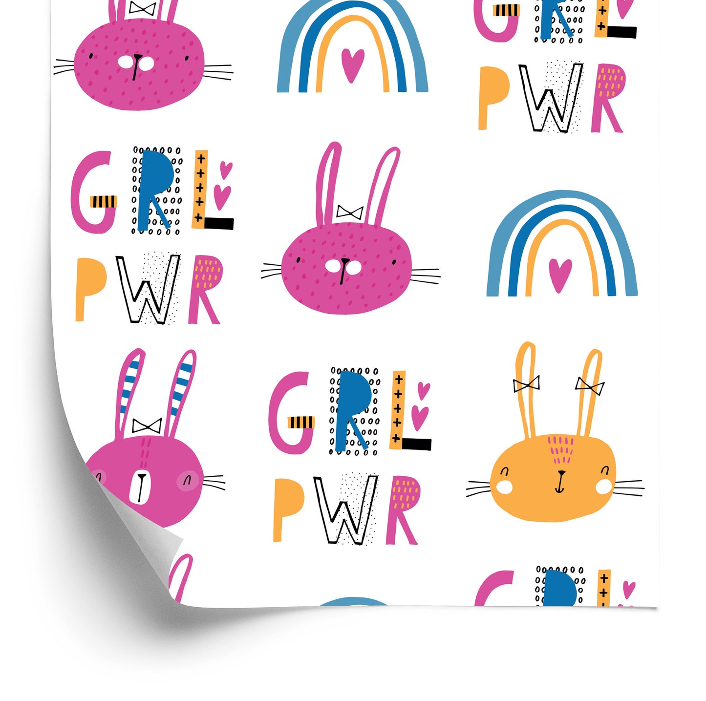 Wallpaper Colorful Rainbow Rabbits