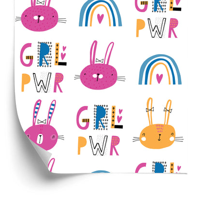 Wallpaper Colorful Rainbow Rabbits