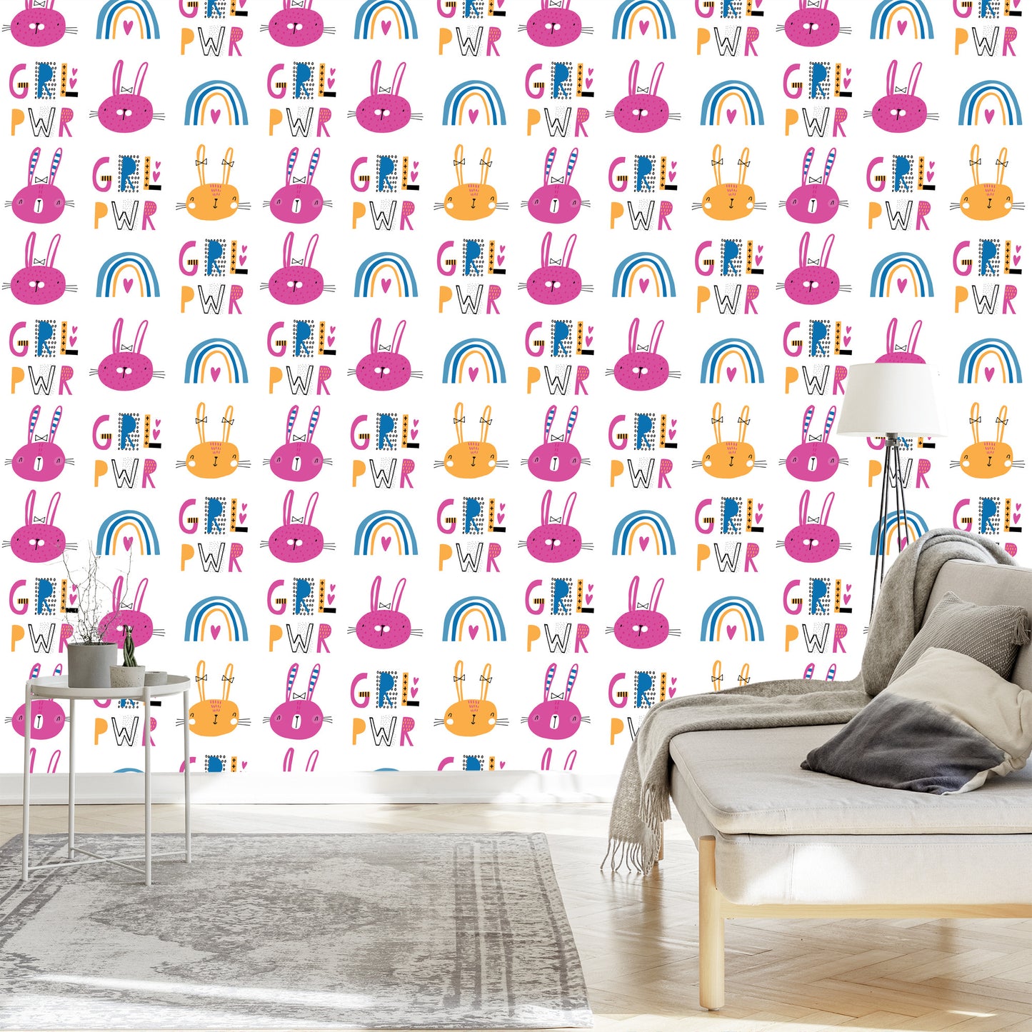 Wallpaper Colorful Rainbow Rabbits