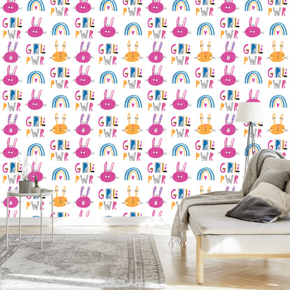 Wallpaper Colorful Rainbow Rabbits