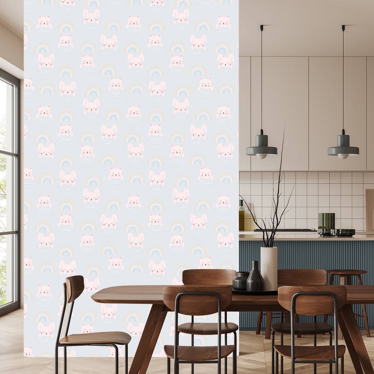 Wallpaper Cats With A Rainbow